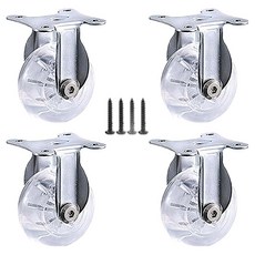 EMPIRE 水晶聚氨酯透明平板螺栓腳輪 B1, 4個