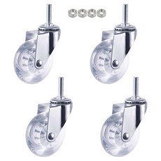 EMPIRE 水晶聚氨酯透明平板螺栓輪 D1, 4個