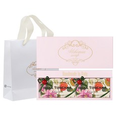 ALCHIMIA 托斯卡納玫瑰香皂 2入 + 粉紅色禮物盒 + 提袋, 1個