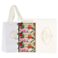 알카미아비누 비누 로사 토스카나 3p + 선물상자 아이보리 + 쇼핑백, 1개