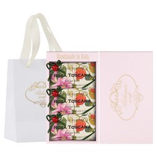 ALCHIMIA 托斯卡尼玫瑰香皂 3入 + 粉紅色禮物盒 + 提袋, 1個