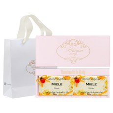 ALCHIMIA Miel香皂 2入 + 粉色禮物盒 + 購物袋, 1個