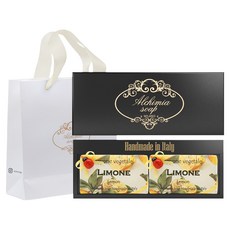 ALCHIMIA 檸檬香皂 2入 + 黑色禮物盒 + 購物袋, 1個