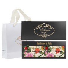 ALCHIMIA Rosa Toscana 香皂 2入 + 黑色禮物盒 + 提袋, 1個