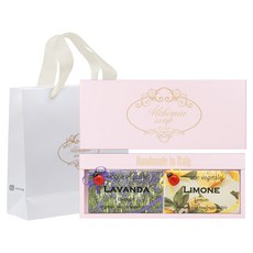 ALCHIMIA 香皂 薰衣草 200g + 檸檬 200g + 粉紅禮盒組 + 購物袋, 1套