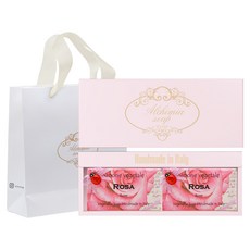 ALCHIMIA Rosa香皂 2入 + 粉紅色禮物盒 + 購物袋, 1個