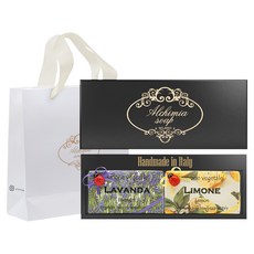 알카미아비누 비누 라벤다 200g + 리몬 200g + 선물상자 블랙 세트 + 쇼핑백, 1세트
