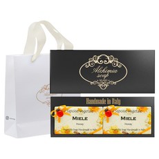ALCHIMIA Miel香皂 2入 + 黑色禮物盒 + 購物袋, 1個
