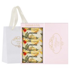 ALCHIMIA 檸檬香皂 3入 + 粉紅色禮物盒 + 提袋, 1個