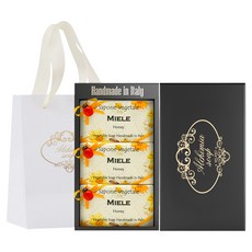 알카미아비누 비누 미엘 3p + 선물상자 블랙 + 쇼핑백, 1개