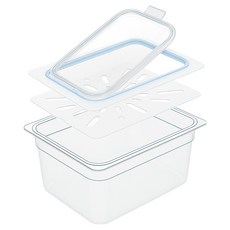 LIVING MATE PC透明1/2調理盆 + 翻蓋 + 瀝水盤套組, 1套, 調理盆 + 翻蓋 + 瀝水盤