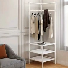 小白家 3層轉角收納衣架, 白色