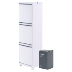 프랑코홈 스탠드 분리수거함 3단 60L +봉투 50p 세트, 화이트(분리수거함)