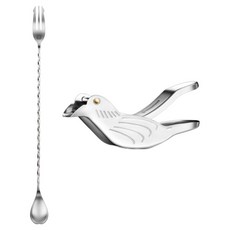 WAGENSTEIGER 居家調酒 小鳥造型檸檬榨汁器 + 叉型吧叉匙 套組, 1套