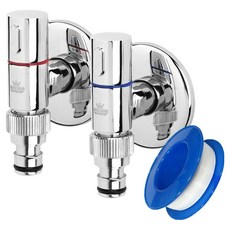 bathking Y-net Basking Pro 單鍵式薄型閥門 冷水 + 熱水組, 藍色, 紅色, 1套