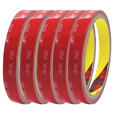 쓰리엠 VHB 초강력 아크릴폼 그레이 양면테이프 12mm x 1.5m, 5개
