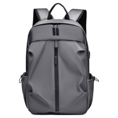 Elsso 筆電 平板 分隔收納 日常防水 多口袋 商務 旅行用 大尺寸 大容量 後揹包, 灰色