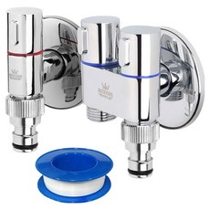 bathking Ynet Basking Pro 超薄單鍵式水龍頭閥 2孔 + 1孔組合, 藍色(2孔), 紅色(1孔), 1套