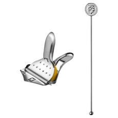 WAGENSTEIGER 家用調酒楔形檸檬榨汁器+圓形搗棒 銀色套組, 1套