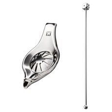 WAGENSTEIGER 居家調酒 檸檬切片榨汁器 + 骰子搗棒 銀色套組, 1套