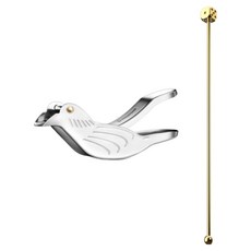 WAGENSTEIGER 家庭調酒 小鳥造型檸檬榨汁器 + 骰子搗棒 金色套組, 1套