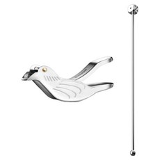 WAGENSTEIGER 居家調酒 鳥型檸檬榨汁器 + 方塊搗棒 銀色套組, 1套