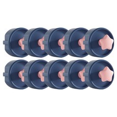 아이끌레 콘센트 감전방지 실리콘 커버, 별네이비핑크, 10개