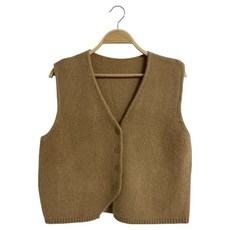 Lalaon 柔軟V領針織鈕扣背心 25TSP3237