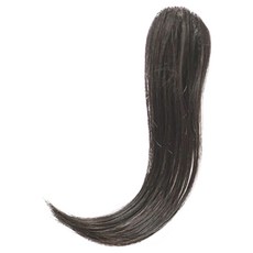 GabalNara 女性專用纖長款真髮混紡瀏海假髮, 自然黑, 1個