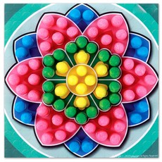 플레이콘 미니플레이콘 모자이크 만들기키트, 만다라 꽃(4인용), 1세트