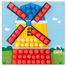 플레이콘 미니플레이콘 모자이크 만들기키트, 풍차(4인용), 1세트