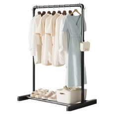 小白的家 立式曬衣架 落地式衣架 單桿 平底, 單一顏色