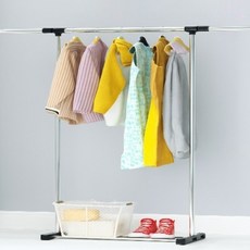 小白家 無輪移動式落地單桿衣架, 黑色