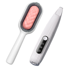 毛皇上 喵皇后 寵物基礎剃毛2件組 剃毛器 + 除毛清潔梳, 1套, 顏色隨機