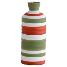 橘綠條紋感性花盆 B款 BRP1741, 混合色