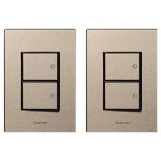 nano Monogold 簡約現代設計 獨特色彩 室內裝潢開關 2開 黑色, 2個