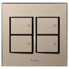 nano Monogold 簡約黑色 雙聯用 4開關, 1個