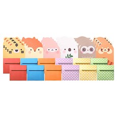 러블리 동물친구 편지지 6종 x 4p + 편지 봉투 12p 세트, 6종(편지지), 랜덤발송(편지봉투), 1세트