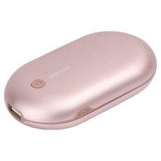로이체 휴대용 USB 충전식 양면발열 미니 조약돌 손난로 보조배터리, HW-05, 핑크
