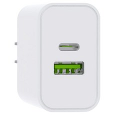 VMI 微米 快速電源供應器 PD25W Type A + Type C 充電器/豆腐頭 適用於蘋果iPhone, 白色, 1個