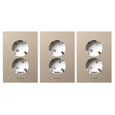 nano Monogold 簡約現代設計 獨特色彩 室內裝潢嵌入式插座 2孔 白色, 3個