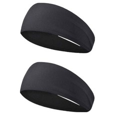 Gomjihome 運動跑步髮帶, 深黑色, 2個