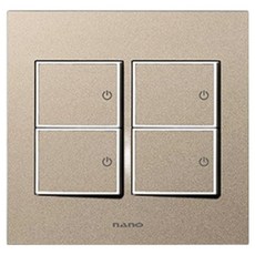 nano Monogold 簡約現代設計 獨特色彩 室內裝潢開關 2聯用 4孔 白色, 1個