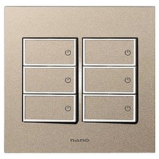 nano Monogold 簡約現代設計 獨特色彩 室內裝潢開關 2聯用 6孔 白色, 1個