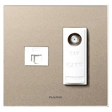 nano Monogold CATV 2路 + 8p 白色插座, 1個