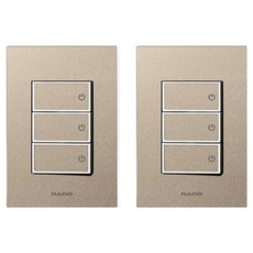 nano Monogold 簡約現代設計古董色感室內裝潢三孔開關 白色, 2個