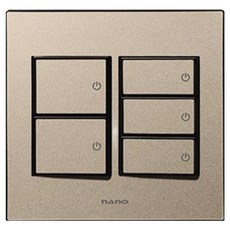 nano Monogold 簡約現代設計 獨特色彩 室內裝潢開關 2聯用 5孔 黑色, 1個