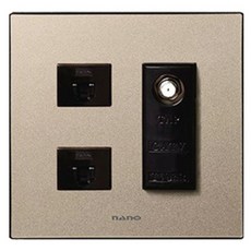 nano Monogold 簡約現代設計 獨特色彩 室內裝潢 雙聯用 CATV 2路 + 8p + 8p 黑色, 1個