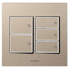 nano Monogold 簡約白色雙聯5開關, 1個