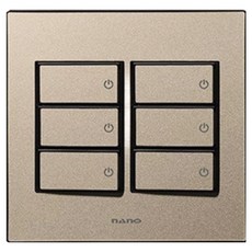 nano Monogold 簡約現代設計 獨特色彩 室內裝潢開關 2聯用 6孔 黑色, 1個